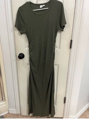 Olive green GAP maxi dress